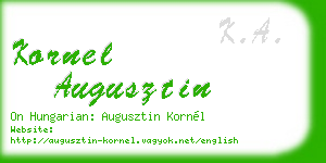 kornel augusztin business card