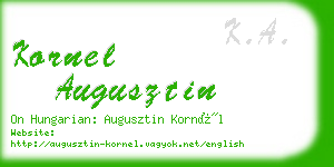 kornel augusztin business card